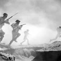 Soldiers of the 9th Australian Infantry Division on the attack, Second Battle of El Alamein