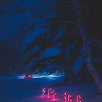 Lighted Candy Canes in the snow Christmas Decorations