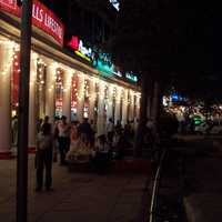 Shops along the innermost Connaught Circle in Delhi, India
