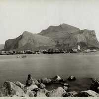 Monte Pellegrino pictured at the end of the 19th century in Palermo, Italy