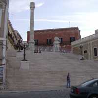 Roman column marking the end of the ancient Via Appia in Brindisi, Italy