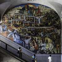 Rivera's History of Mexico mural in Mexico City