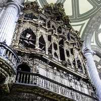 View of an organ case in the Cathedral of Mexico City