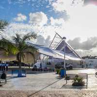Central Cancun with tents in Quintana Roo, Mexico