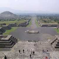 Avenue of the Dead and the Pyramid of the Sun in Teotihuacan