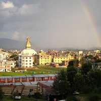 Rainbow Arcing over Kathmandu, Nepal