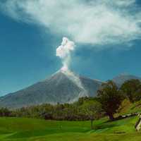 Landscape and small Volcanic Eruption