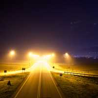 Lights on the highway at night landscape