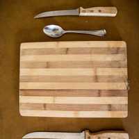 Cutting Board and Knives Setup
