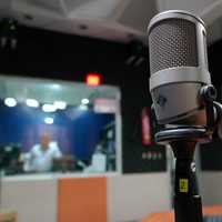 Microphone in a studio