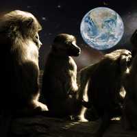 Planet of the Apes looking at earth