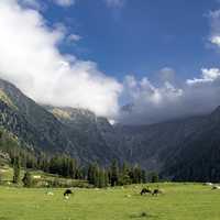 Upperdir landscape with mountains and clouds in Pakistan