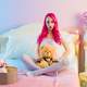 girl-with-pink-hair-and-teddy-bear