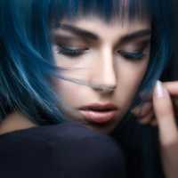 woman-face-portrait-with-blue-hairstyle
