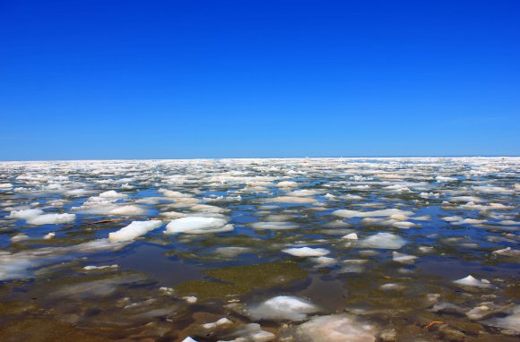 Lake Superior with ice at Porcupine Mountains State Park