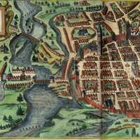 Posnania in 1617 from the north in Poland