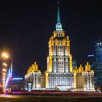 Hotel of Moscow at Night in Russia
