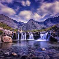 Beautiful Waterfalls Landscape in Skye, Scotland