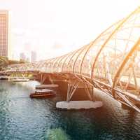 Bridge architecture in Singapore under the sunlight