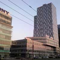Sony Building and other towers in Bratislava, Slovakia