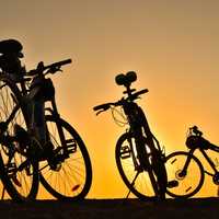 Bicycles in the sunset