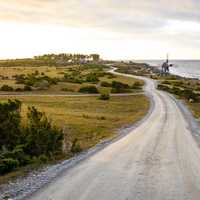Landscape and road in Öland, Sweden