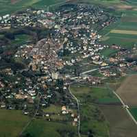 Aerial view of Orbe, Switzerland