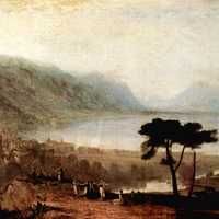 Lake Geneva as seen from Montreux in 1810 in Switzerland