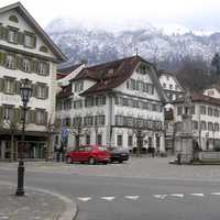 The village square in Stans, Switzerland