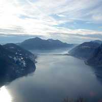 View of Lake Lugano from Monte Brè in Switzerland