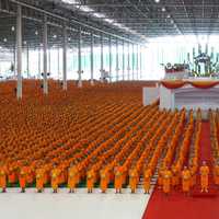 Lines of Monks in Thailand