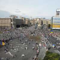 People in the Square in Kiev, Ukraine