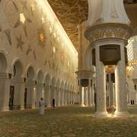 Inside the Abu Dhabi Mosque in United Arab Emirates - UAE