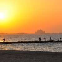 Sunset at the Beach in Dubai, United Arab Emirates, UAE