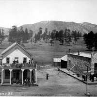 View of Post Office and other buildings on Terrace Street in Flagstaff, Arizona