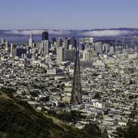 Cityscape of San Francisco from Twin Peaks in California