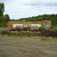 Sign for Pagosa Springs in Colorado