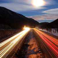 Streaks of Lights on the Colorado Road