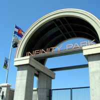 The entrance to Infinity Park in Glendale, Colorado