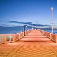 Bridge Walkway over the Ocean in Panama City, Florida