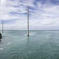 Telephone Poles in the shallow ocean