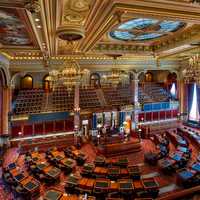 Inside the capital congress building in Des Moines, Iowa