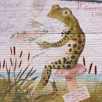 Frog Sitting on a chair Mural in Rayne, Louisiana