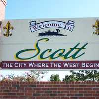 Scott Entrance Sign in Louisiana