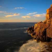 Coastline Landscape of Otter Cliff in Maine