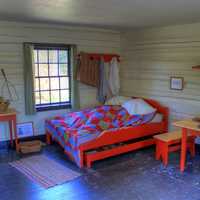 Bed and bedroom at Fort Wilkens State Park, Michigan
