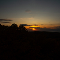 Sunset over the forest in Porcupine Mountains