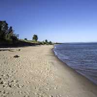 Shoreline landscape view in Upper Peninsula, Michigan