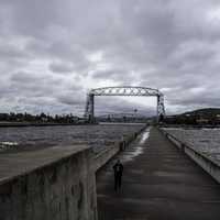 Road Bridge from the Pier in Duluth, Minnesota