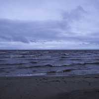 Windy and Wavy Lake of the Woods at Dusk at Zippel Bay State Park